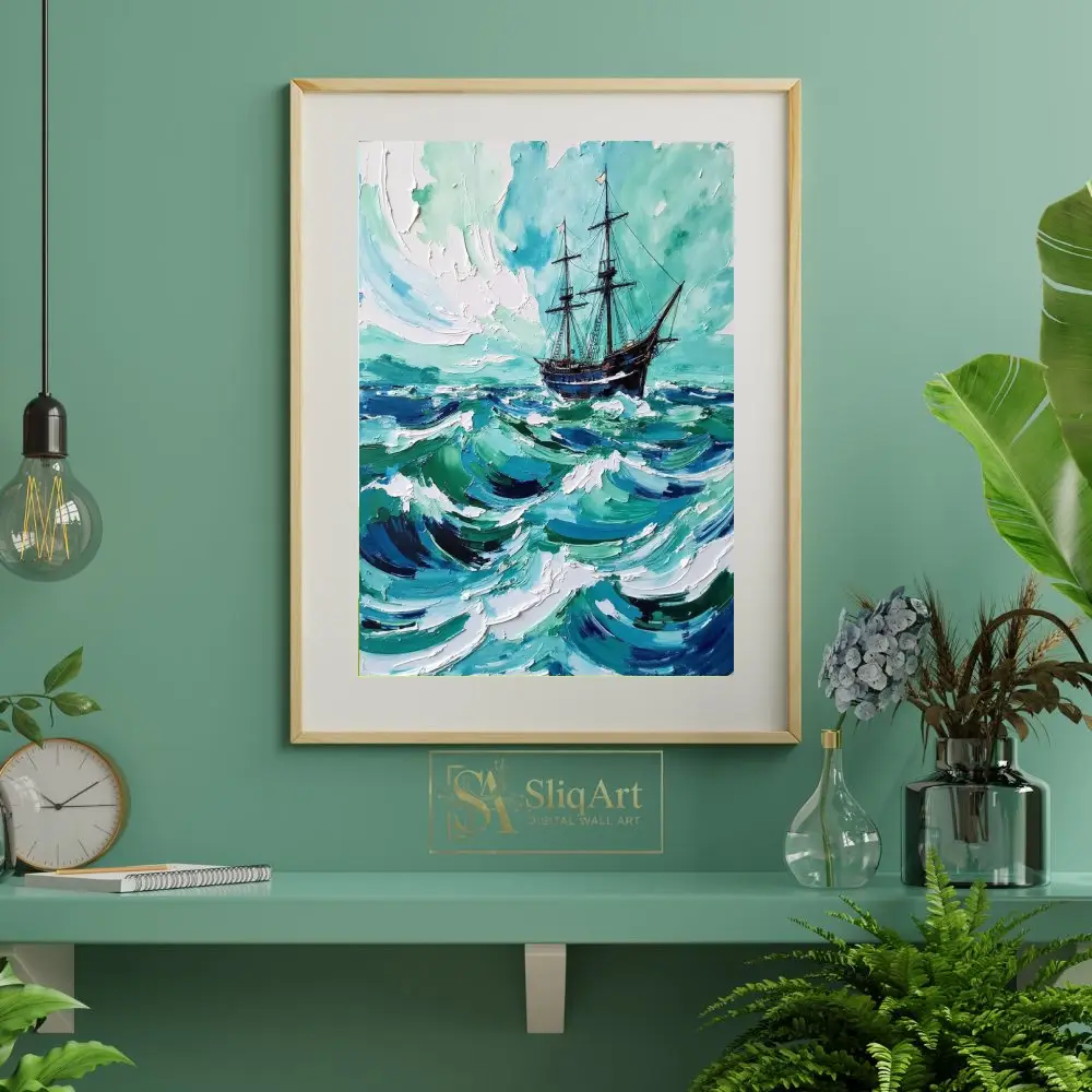 NAU-azure-majesty-impasto-tall-ship-digital-art-print-355-06 NAU azure majesty impasto tall ship digital art print 355
