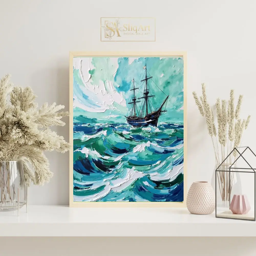 NAU-azure-majesty-impasto-tall-ship-digital-art-print-355-07 NAU azure majesty impasto tall ship digital art print 355