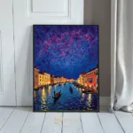 NAU boats on a river with night lights 091