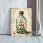 NAU bottled dream impasto ship in bottle digital art print 357