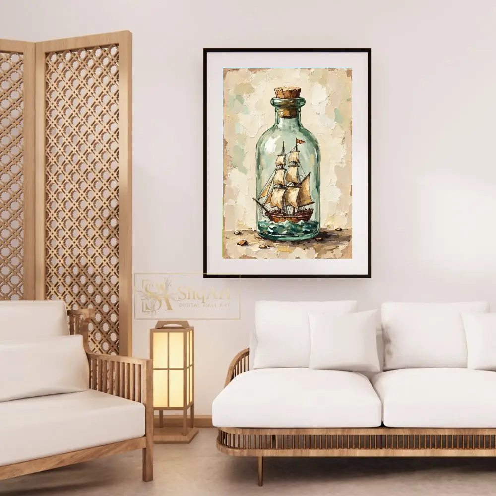 NAU-bottled-dream-impasto-ship-in-bottle-digital-art-print-357-03 NAU bottled dream impasto ship in bottle digital art print 357