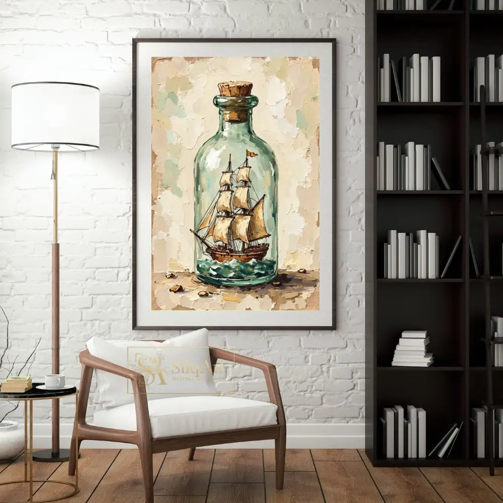 NAU-bottled-dream-impasto-ship-in-bottle-digital-art-print-357-04 NAU bottled dream impasto ship in bottle digital art print 357