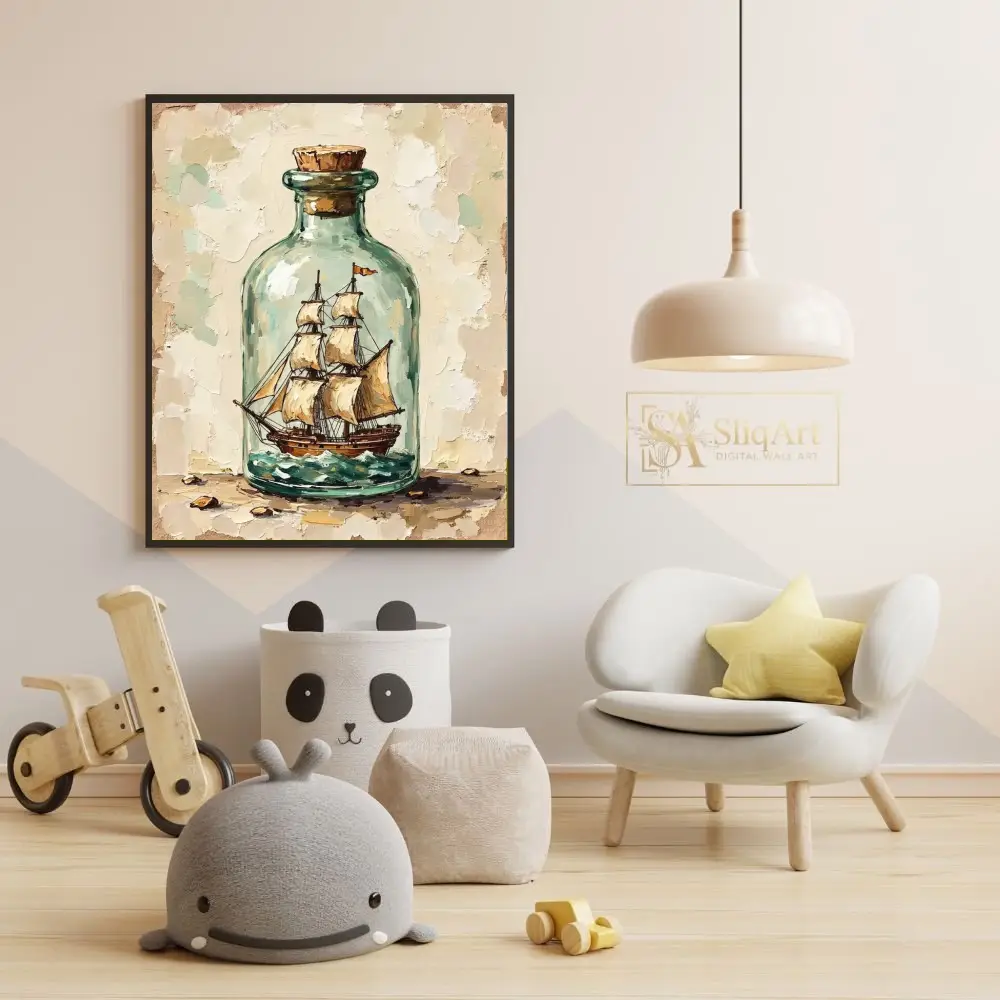 NAU-bottled-dream-impasto-ship-in-bottle-digital-art-print-357-05 NAU bottled dream impasto ship in bottle digital art print 357