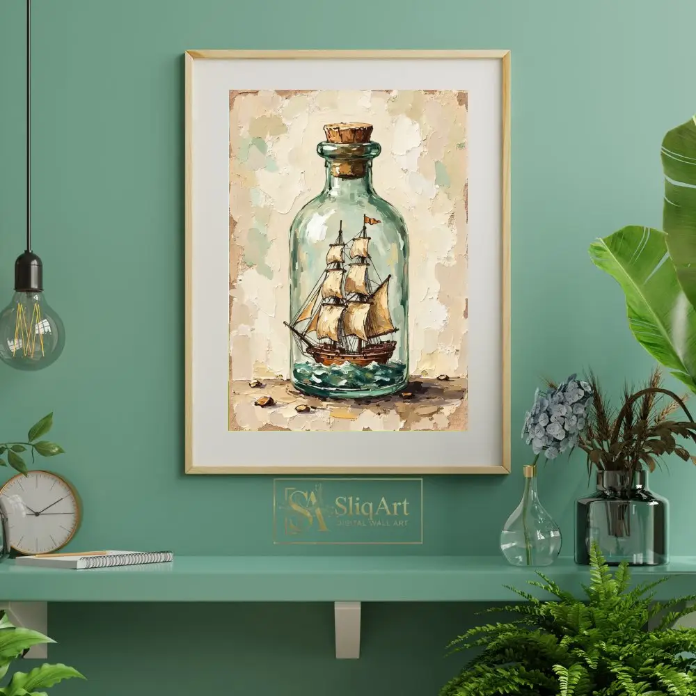 NAU-bottled-dream-impasto-ship-in-bottle-digital-art-print-357-06 NAU bottled dream impasto ship in bottle digital art print 357