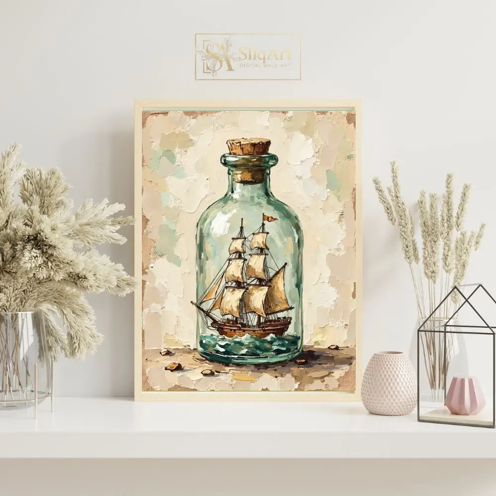 NAU-bottled-dream-impasto-ship-in-bottle-digital-art-print-357-07 NAU bottled dream impasto ship in bottle digital art print 357