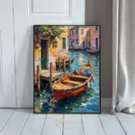 NAU canal bloom impasto european canal art 358