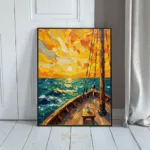 NAU captains brew impasto sunrise sunset ocean digital art print 359