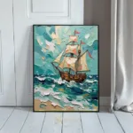 NAU chasing horizons impasto tall ship digital art print 362