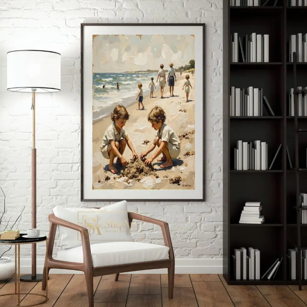 NAU-childhood-reverie-impasto-children-beach-art-363-04 NAU childhood reverie impasto children beach art 363