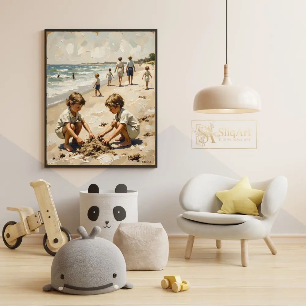 NAU-childhood-reverie-impasto-children-beach-art-363-05 NAU childhood reverie impasto children beach art 363