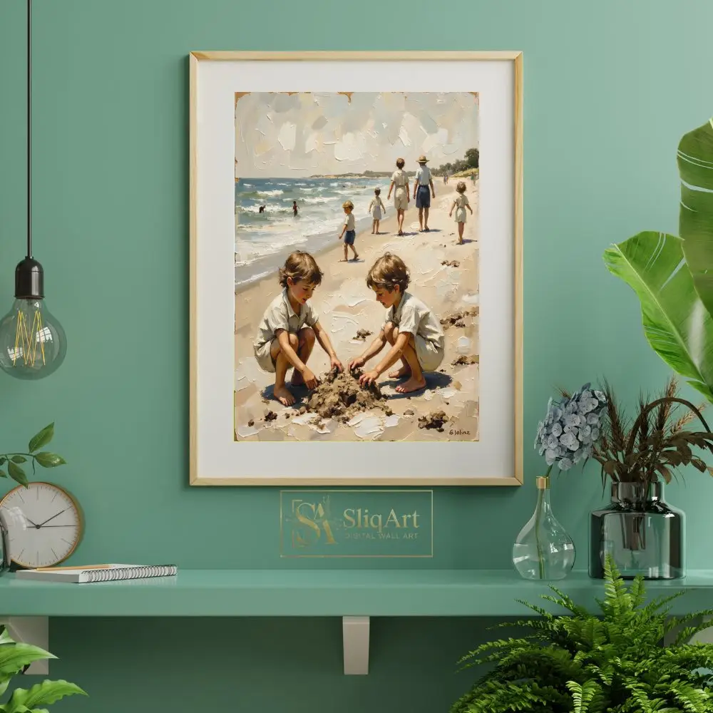 NAU-childhood-reverie-impasto-children-beach-art-363-06 NAU childhood reverie impasto children beach art 363