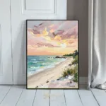 NAU coastal serenity impasto beach sunset digital art print 365
