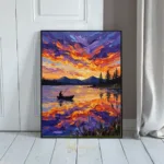 NAU ember glow impasto fisherman fiery sunset 369