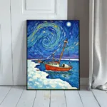 NAU fishing painting with night sky 106