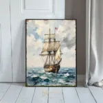NAU freedoms sails impasto tall ship american flag digital art print 375