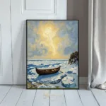 NAU frozen lake landscape painting 112