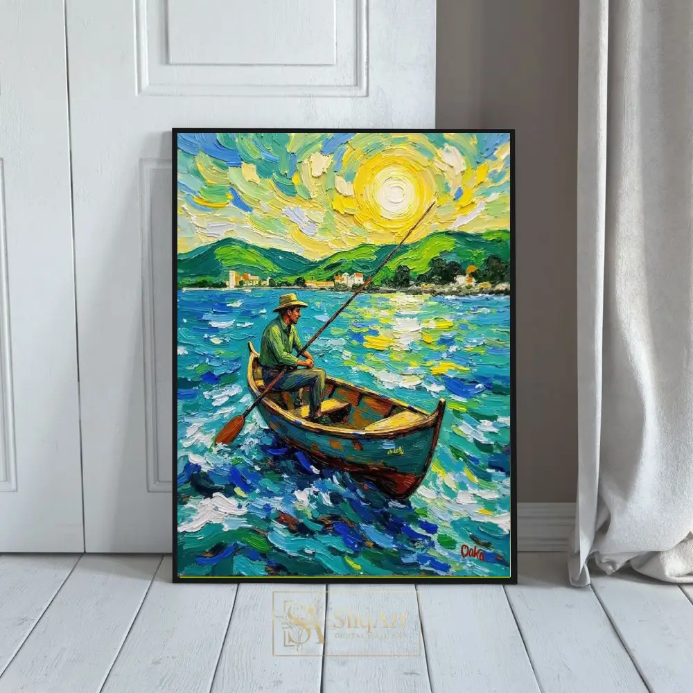 Impressionist Fisherman at Sea Canvas Art
