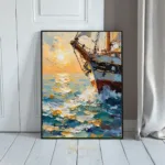 NAU golden passage impasto tall ship digital art print 380