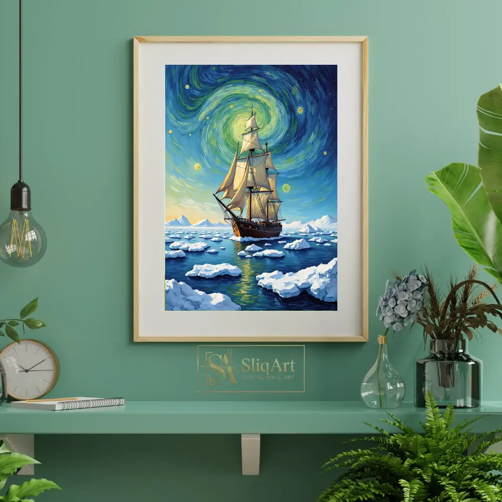 NAU-golden-sail-ship-on-icy-sea-116-06 NAU golden sail ship on icy sea 116