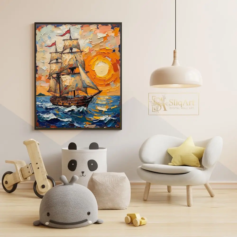 NAU-golden-voyage-impasto-tall-ship-sunset-art-383-05 NAU golden voyage impasto tall ship sunset art 383
