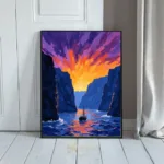 NAU in the ocean at sunset 041