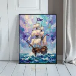 NAU jolly roger voyage impasto pirate ship digital art 388