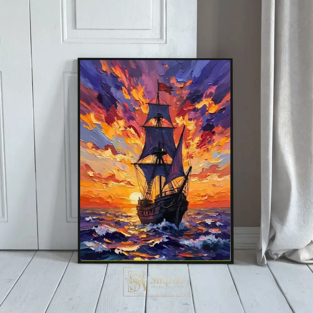 NAU-majestic-voyage-impasto-tall-ship-digital-art-print-392-01 NAU majestic voyage impasto tall ship digital art print 392