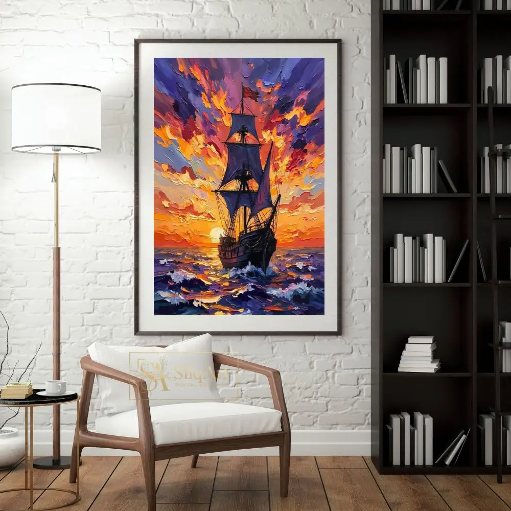 NAU-majestic-voyage-impasto-tall-ship-digital-art-print-392-04 NAU majestic voyage impasto tall ship digital art print 392