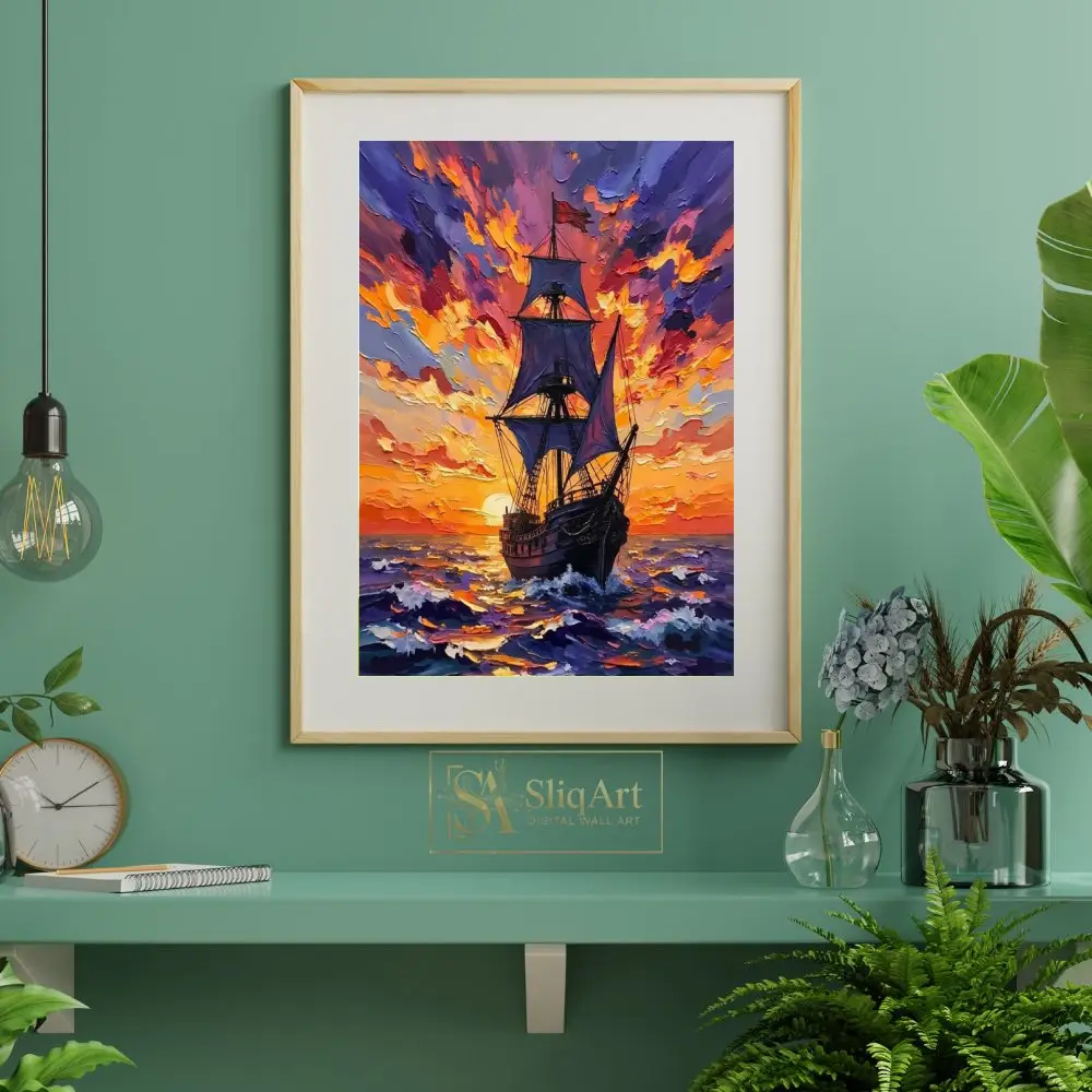 NAU-majestic-voyage-impasto-tall-ship-digital-art-print-392-06 NAU majestic voyage impasto tall ship digital art print 392