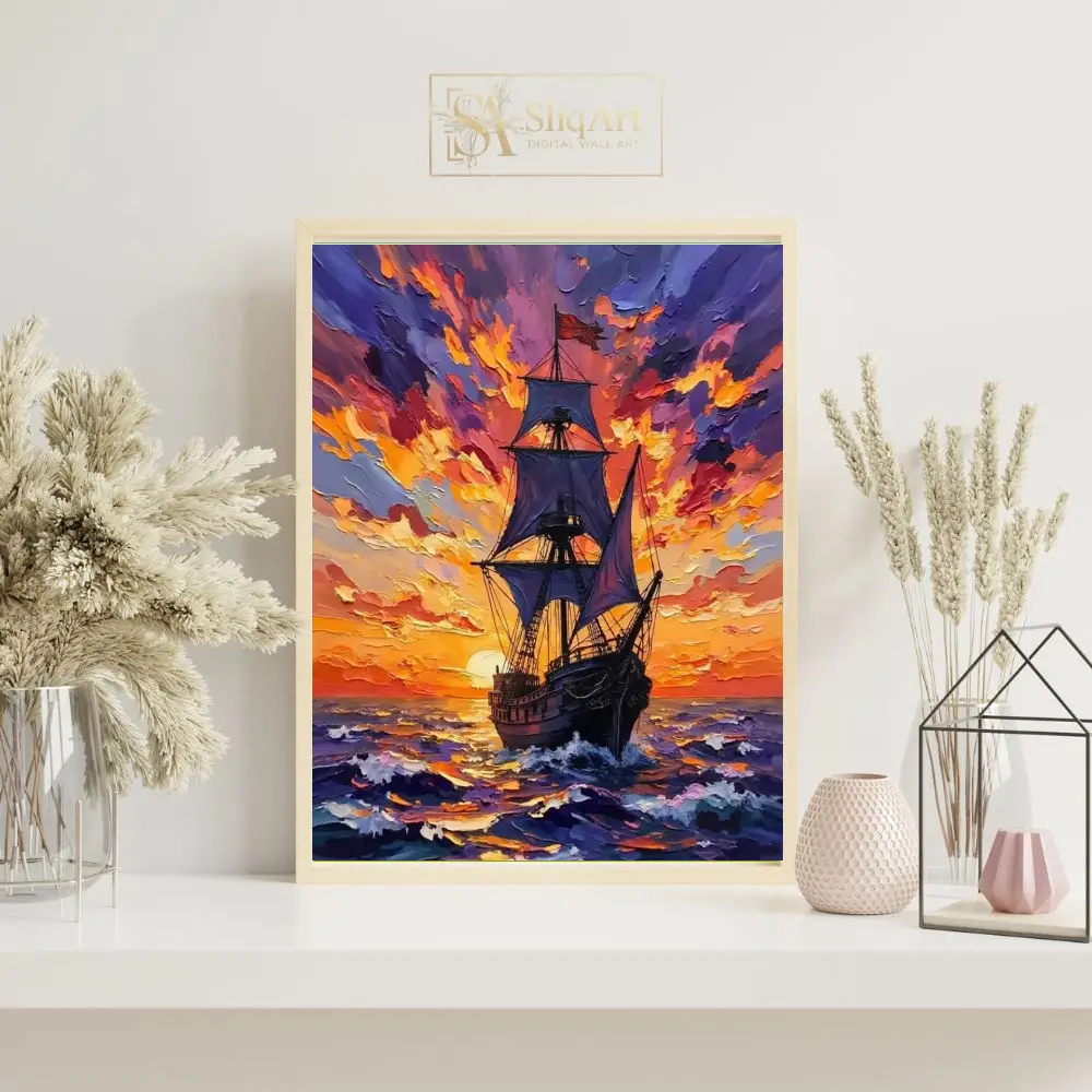 NAU-majestic-voyage-impasto-tall-ship-digital-art-print-392-07 NAU majestic voyage impasto tall ship digital art print 392