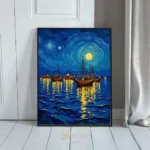 NAU moonlit ocean with sailing ships 159