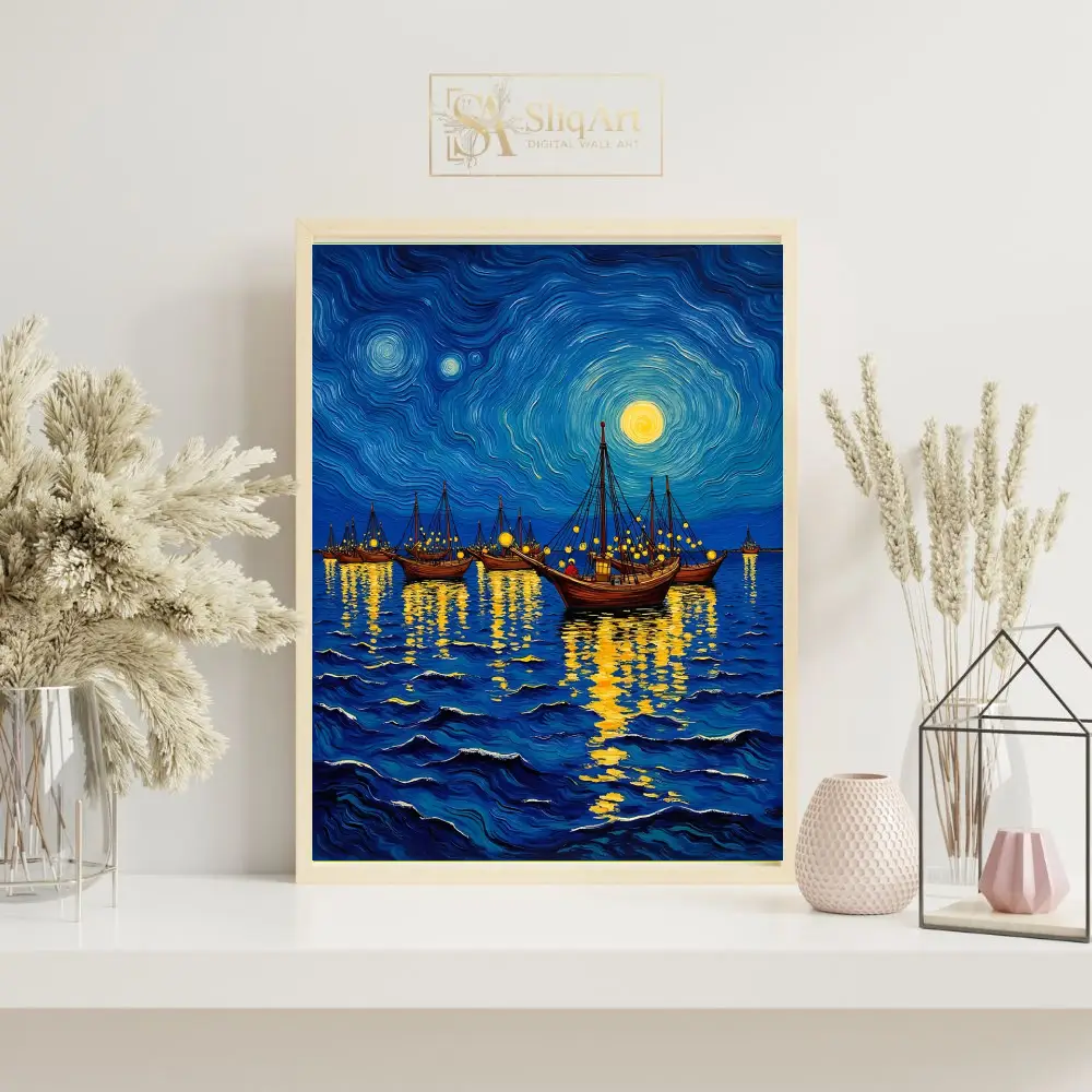 NAU-moonlit-ocean-with-sailing-ships-159-07 NAU moonlit ocean with sailing ships 159