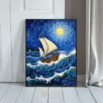 NAU moonlit ship on choppy sea 167