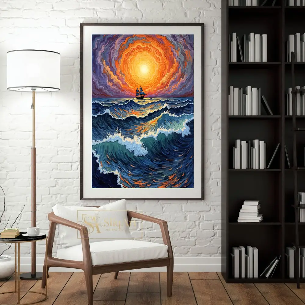 NAU-ocean-sunset-sailboat-art-185-04 NAU ocean sunset sailboat art 185