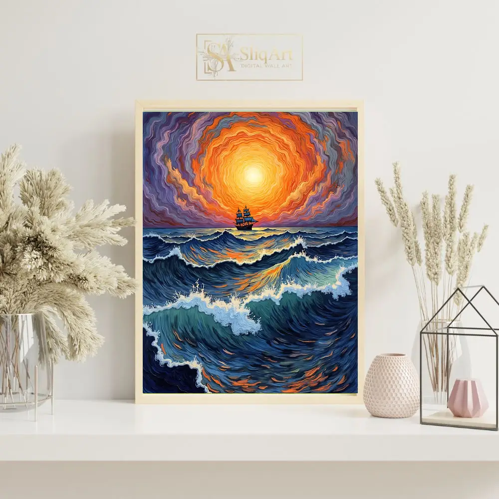 NAU-ocean-sunset-sailboat-art-185-07 NAU ocean sunset sailboat art 185