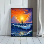 NAU ocean waves and sunset poster 186