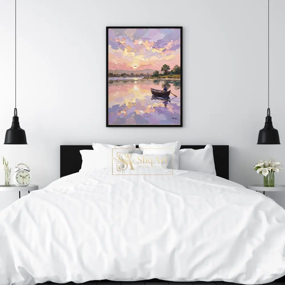 NAU-pastel-reverie-impasto-lake-sunset-rowboat-art-405-02 NAU pastel reverie impasto lake sunset rowboat art 405