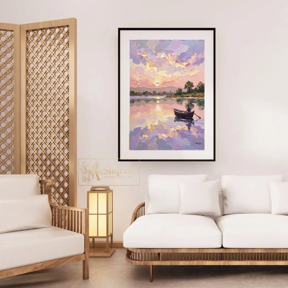 NAU-pastel-reverie-impasto-lake-sunset-rowboat-art-405-03 NAU pastel reverie impasto lake sunset rowboat art 405
