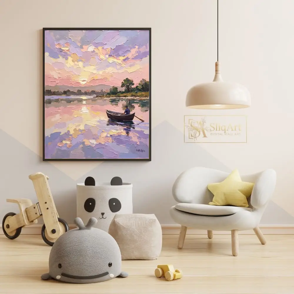 NAU-pastel-reverie-impasto-lake-sunset-rowboat-art-405-05 NAU pastel reverie impasto lake sunset rowboat art 405