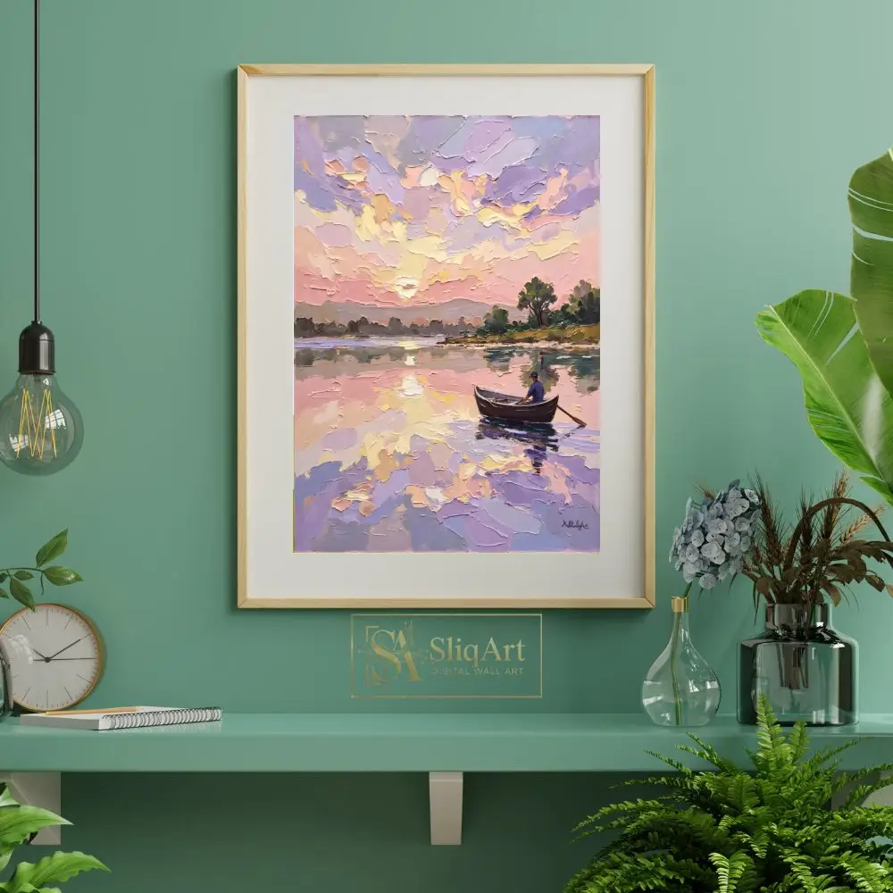 NAU-pastel-reverie-impasto-lake-sunset-rowboat-art-405-06 NAU pastel reverie impasto lake sunset rowboat art 405