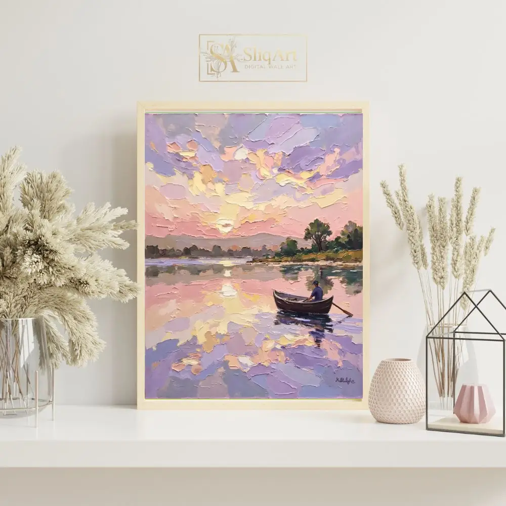 NAU-pastel-reverie-impasto-lake-sunset-rowboat-art-405-07 NAU pastel reverie impasto lake sunset rowboat art 405