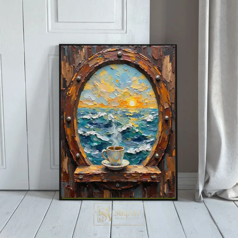 NAU-porthole-paradise-impasto-coffee-ocean-sunrise-sunset-art-print-408-01 NAU porthole paradise impasto coffee ocean sunrise sunset art print 408