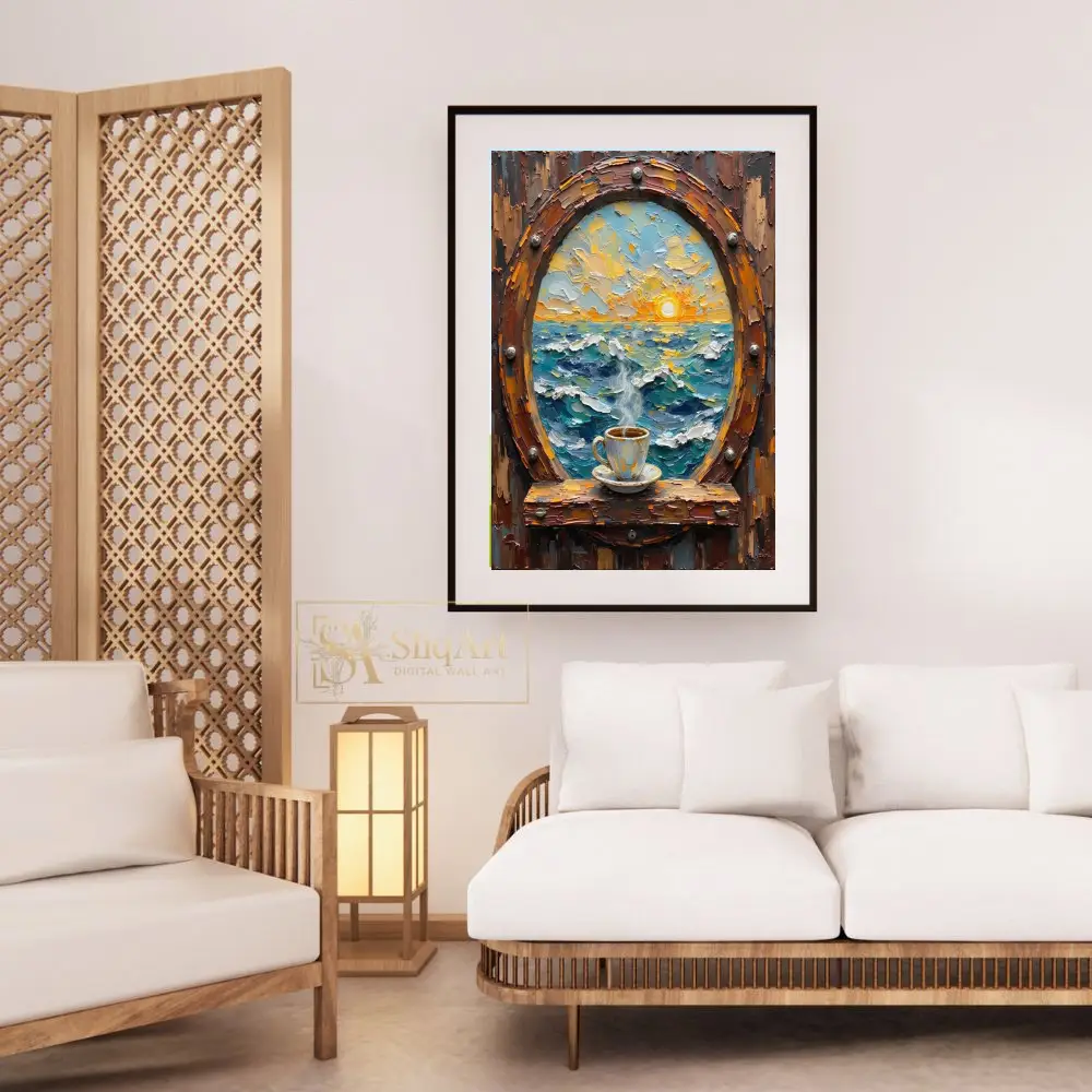 NAU-porthole-paradise-impasto-coffee-ocean-sunrise-sunset-art-print-408-03 NAU porthole paradise impasto coffee ocean sunrise sunset art print 408