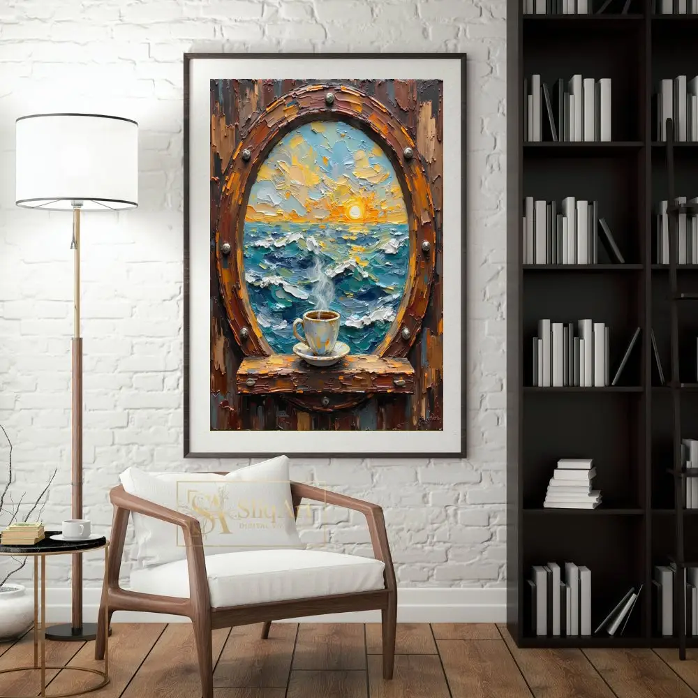 NAU-porthole-paradise-impasto-coffee-ocean-sunrise-sunset-art-print-408-04 NAU porthole paradise impasto coffee ocean sunrise sunset art print 408