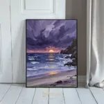 NAU purple twilight impasto coastal sunset digital art print 409