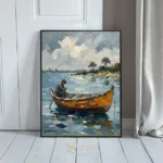 NAU quiet reflections impasto fisherman solace digital art print 410