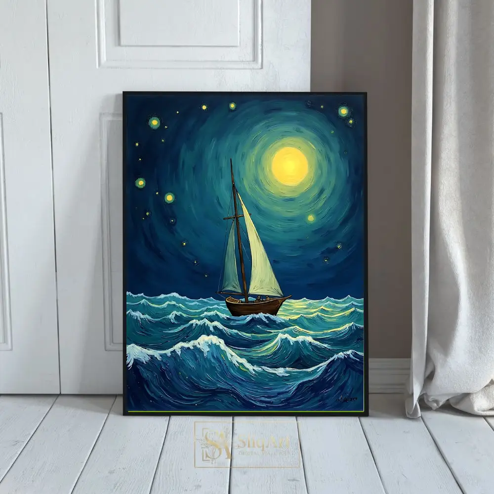 NAU-sailboat-moonlight-art-print-203-01 NAU sailboat moonlight art print 203