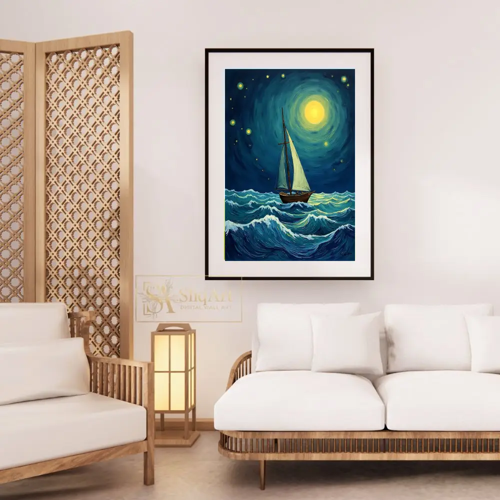 NAU-sailboat-moonlight-art-print-203-03 NAU sailboat moonlight art print 203