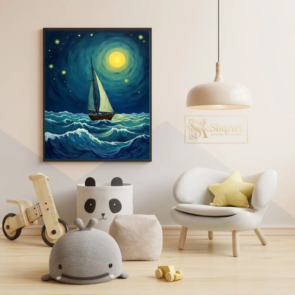 NAU-sailboat-moonlight-art-print-203-05 NAU sailboat moonlight art print 203