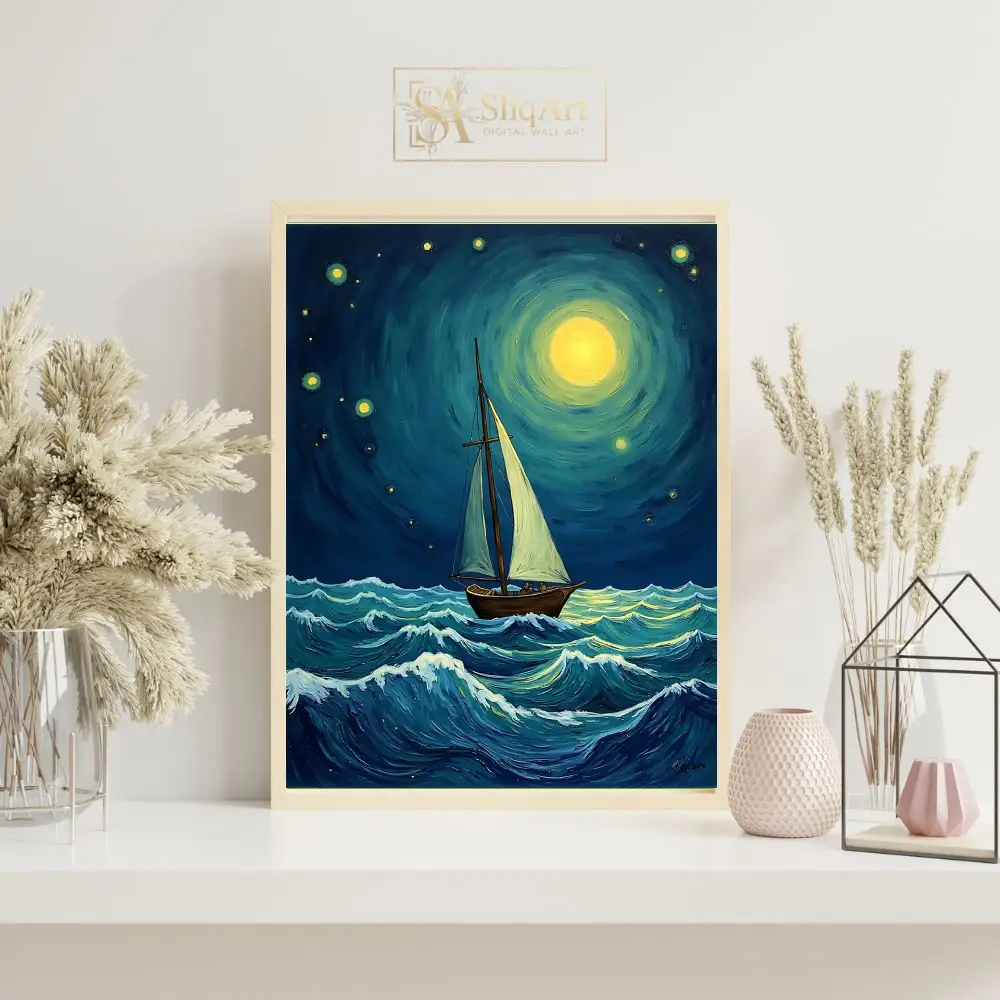NAU-sailboat-moonlight-art-print-203-07 NAU sailboat moonlight art print 203